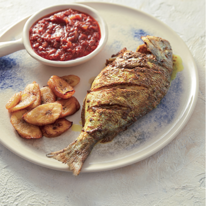 Biber Soslu Izgara Balık Ve Alako